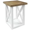 White Wooden X-Side Accent Table Cheaper