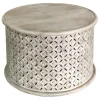 Wood Cutout Drum Coffee Table Online Discount