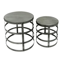 Wood Top Plant Stand With Metal Base, Small Clearance