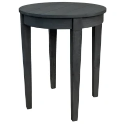 Wooden Slat Round End Table Online Discount