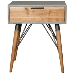 Wood/Metal 1-Drawer Table Exquisite Gifts