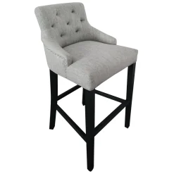 York Grey Upholstered Tufted Barstool Bargain Sale