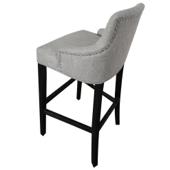 York Grey Upholstered Tufted Barstool Bargain Sale