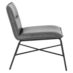 Zoey Black Faux Leather Armless Accent Chair Low Price