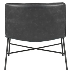 Zoey Black Faux Leather Armless Accent Chair Low Price